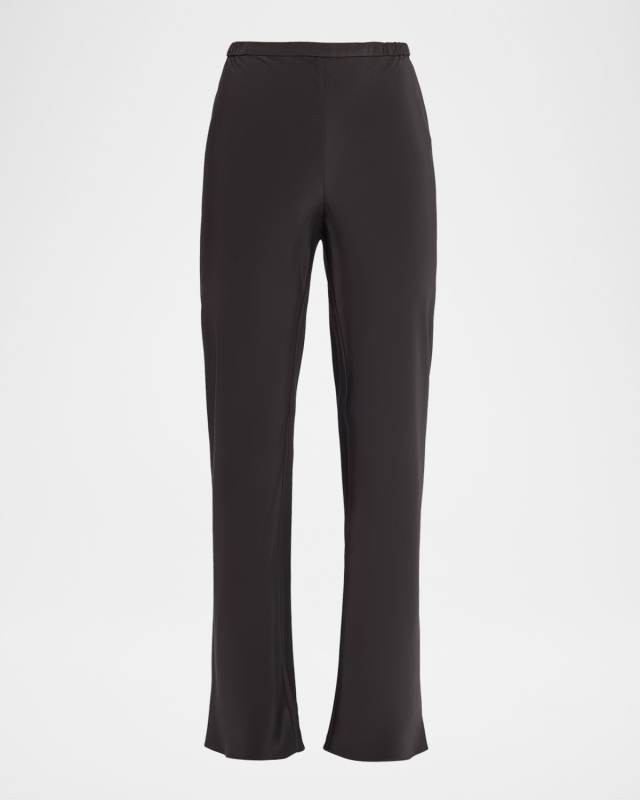 Straight-Leg Silk Pants